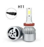 Комплект от 2 броя LED ЛЕД диодни крушки за фар халоген H11 / H8 / H9 12V 36W
