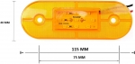 24V ЛЕД LED Оранжев жълт диоден маркер габарит токос със 9 светодиода за камион ремарке бус ван каравана платформа и др.