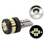 Комплект от 2 броя LED Лед Диодни Крушки За Габарит Т10 W5W 24 SMD 12V-24V Canbus - Error free Без грешки Бяла Светлина в блистер