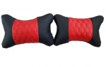 Комплект от 2 броя универсални възглавници авто възглавничка за врат за по-добър комфорт при дълъг път с автомобил червено-черно
