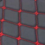 Универсален кожен калъф подложка за подлакътник на автомобил 29 cm x 17 cm черно с червен шев
