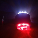 Комплект от 2 броя 12- 24V LED ЛЕД къси мини странични габаритни светлини тип рогче въртящи се с ротация за камион ремарке платформа каравана и др. бяло-червен 80 X 60 mm