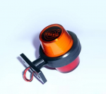 Комплект от 2 броя LED ЛЕД страничен габарит рогче 12 -24V оранжево - червено “old school” Неон Ефект с лого Vol