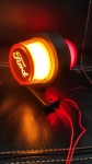 Комплект от 2 броя LED ЛЕД страничен габарит рогче 12 -24V оранжево - червено “old school” Неон Ефект с лого FD