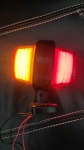 Комплект от 2 броя LED ЛЕД страничен габарит рогче 12 -24V оранжево - червено “old school” Неон Ефект с лого Iv