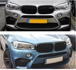 Двойни Бъбреци Решетки За БМВ BMW X5 X6 F15 F85 F16 F86  2014+ Черен Гланц Лак