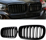 Двойни Бъбреци Решетки За БМВ BMW X5 X6 F15 F85 F16 F86  2014+ Черен Гланц Лак