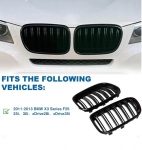 Двойни Бъбреци Решетки За БМВ BMW X3 F25 Преди Фейслифт 2010г.-2014г. Черен Гланц Лак