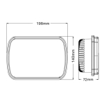 Универсалeн 5x7" инча ЛЕД LED фар лампа халоген 12V-24V къси/дълги с DRL дневни светлини мигач бяло-жълто 9600lm за АТВ джип камион трактор и др.