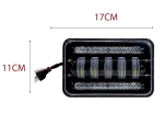 Комплект от 2бр. универсалeн 5'' инча ЛЕД LED фар лампа халоген 12V-24V къси/дълги с DRL дневни светлини мигач бяло-жълто 8000lm за АТВ джип камион трактор и др.