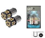 Комплект 2бр. LED Лед Крушки, 30 SMD, BAU15S 1156 (PY21W), 12V, оранжева светлина canbus, разминати пинове (150°)