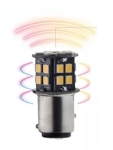 Комплект 2бр. LED Лед Крушки, 30 SMD, BA15S 1156, 12V, оранжева светлина canbus, срещуположни пинове (180°)