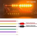 Комплект Ляв + Десен Диодни LED Лед Стопове 12V-24V с Динамичен Мигач Неон Neon Ефект 32x13cm За Бус Камион Тир Ремарке Караванa