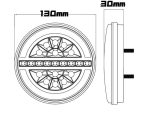 LED Лед Диоден Стоп Тип Хамбургер Неон Ефект с динамичен бягащ мигач  Ø13cm 12V-24V За Камион, Ремарке, Бус , Каравана, Кемпер,Ван с 3 функции