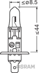 Халогенна крушка Osram H1, Х1,  Night Breaker Laser Next Gen +150%, 55W, 12V, P14.5S