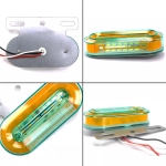 Лед LED Диоден Маркер Габарит Индикатор 12V Бягаща Оранжева светлина - Бял За Камион Бус Ван Ремарке Каравана Платформа