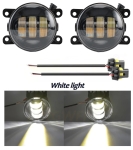 Комплект 2 броя LED фарове за мъгла, халогени за Dacia, Renault, Ford, Citroen, Suzuki, бяла светлина, Ø91 мм, 12V, алуминиев корпус, H8/H11 букса
