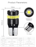 Комплект от 2 броя LED Лед Диодни Крушки За Габарит T10 W5W – 3030 + 3014 SMD, студено бяла светлина 6000K, 12–24V, CANBUS без грешки