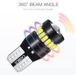Комплект от 2 броя LED Лед Диодни Крушки За Габарит T10 W5W – 3030 + 3014 SMD, студено бяла светлина 6000K, 12–24V, CANBUS без грешки
