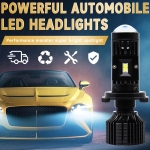 Комплект от 2 броя LED крушки с лупа, Y10 H4, 200%, 60W 6400LM, 6000K, 360° Canbus без грешки – 12V