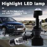 Комплект от 2 броя LED крушки с лупа, Y10 H4, 200%, 60W 6400LM, 6000K, 360° Canbus без грешки – 12V