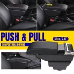 Подлакътник барче за Opel Astra J 2009–2018 MK4 - Еко кожа – Черен
