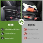 Подлакътник барче за Opel Astra J 2009–2018 MK4 - Еко кожа – Черен