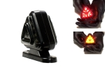 Опушен LED габарит токос тип рогче 12V-24V, оранжево-червено, триъгълна форма, Неон Ефект - за ремаркета, платформи, камиони и др.