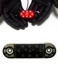 Опушен LED габарит маркер с 9 диода, Червен, 12V-24V, 20см кабел