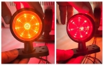 LED габарит маркер тип рогче 12V-24V, оранжево-червено - за ремаркета, платформи, камиони и др.
