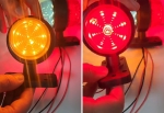 Опушен LED габарит маркер тип рогче 12V-24V, оранжево-червено - за ремаркета, платформи, камиони и др.