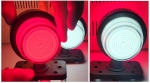 LED габарит маркер тип рогче 12V-24V, бяло-червено, Неон ефект - за ремаркета, платформи, камиони и др.