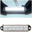 LED Габарит Маркер, 6 диода, хромирана рамка, Бял - 12V-24V