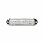 LED Габарит Маркер, 6 диода, хромирана рамка, Бял - 12V-24V