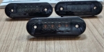 Опушен LED габарит, маркер, токос, Бял, 4 диода, 12V-24V - с извит гръб за монтаж на Ролбар, Булбар