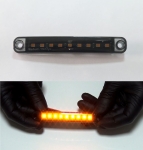 Опушен LED габарит маркер с 9 диода, Оранжев, 12V-24V - 10 см