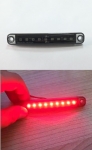 Опушен LED габарит маркер с 9 диода, Червен, 12V-24V - 10 см