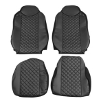 Комплект 1+1 тапицерия от еко кожа за MAN TGX 2015-2020 - черно