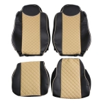 Комплект 1+1 тапицерия от еко кожа за MAN TGX 2015-2020 - бежово-черно