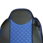 Комплект 1+1 тапицерия от еко кожа за MAN TGX 2015-2020 - синьо-черно