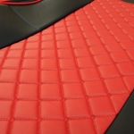 Комплект 1+1 тапицерия от еко кожа за MAN TGX 2015-2020 - червено-черно