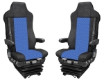 Комплект 1+1 тапицерия от еко кожа за MAN TGX EURO 6 2021+ - синьо-черно