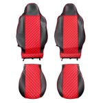 Комплект 1+1 тапицерия от еко кожа за MAN TGX EURO 6 2021+ - червено-черно