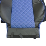 Комплект 1+1 тапицерия от еко кожа за DAF XF 106 2015-2021 - синьо-черно