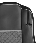 Комплект 1+1 тапицерия от еко кожа за MERCEDES ACTROS MP4 EURO 6 2015-2021 - сиво-черно