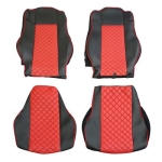 Комплект 1+1 тапицерия от еко кожа за MERCEDES ACTROS MP4 EURO 6 2015-2021 - червено-черно