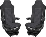 Комплект 1+1 тапицерия от еко кожа за IVECO STRALIS S-WAY 2021 - сиво-черно