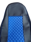 Комплект 1+1 тапицерия от еко кожа за VOLVO FH12 EURO 5 2006- 2015 - синьо-черно