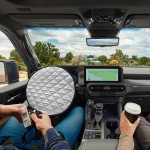 Универсален калъф за автомобилен волан - сенник за волан 43cm с текстилна подплата за защита на волана от слънцето и високи температури