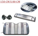 Слънцезащитен сенник за предно стъкло на автомобил, джип, бус, SUV, камион - двустранен 150см х 80см с алуминиево фолио и термоизолационен слой с балончета